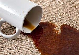 coffee spill on carpeting